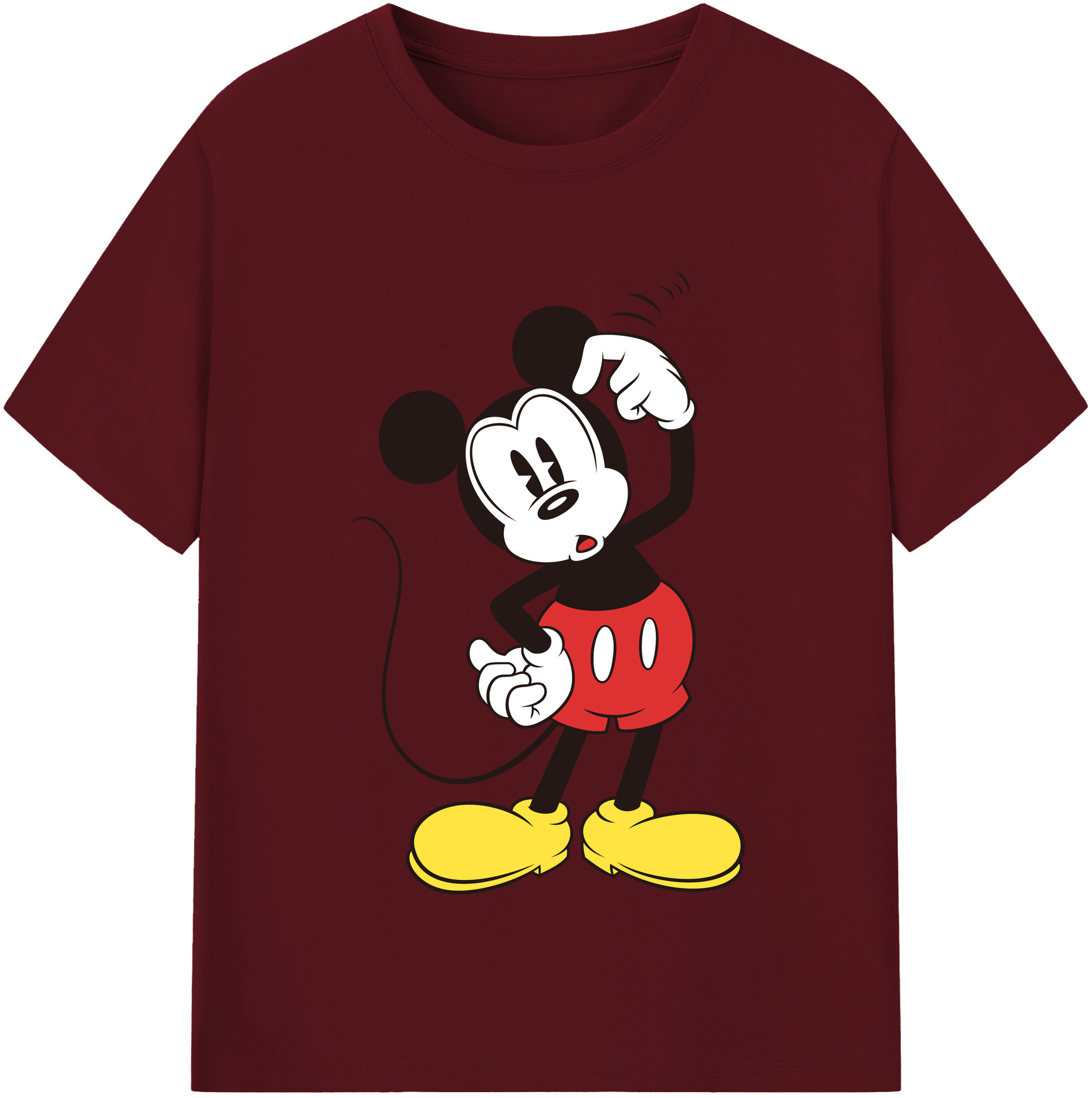（画像用） ミッキーマウス Mickey Mouse 綿100％半袖Tシャツ（フロントプリント）